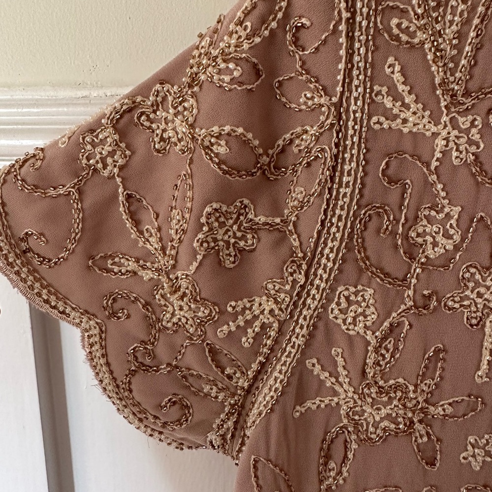 Cream and gold beaded blouse
